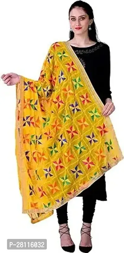 Elite Yellow Chiffon Printed Dupatta For Women