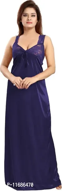 Soku Shopee Ladies Embroidered Maxi Night Gown Free Size Blue