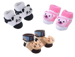 Cute Cartoon Face 3D Fancy Kids Booties Socks Slippers (0-6 Months) for Baby boy and Girl/Children-thumb2