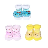 Cute Cartoon Face 3D Fancy Kids Booties Socks Slippers (0-6 Months) for Baby boy and Girl/Children-thumb2