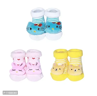 Cute Cartoon Face 3D Fancy Kids Booties Socks Slippers (0-6 Months) for Baby boy and Girl/Children-thumb3