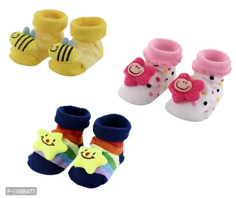Cute Cartoon Face 3D Fancy Kids Booties Socks Slippers (0-6 Months) for Baby boy and Girl/Children