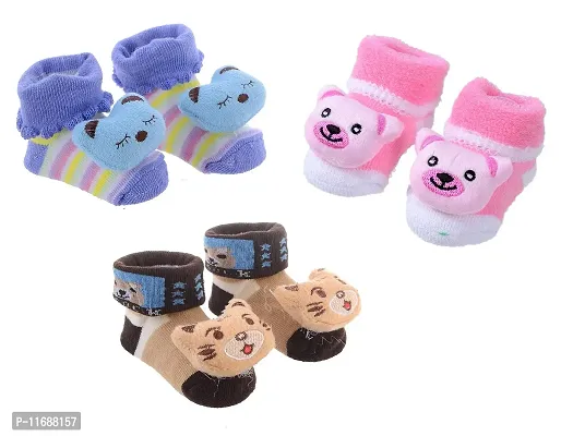 Cute Cartoon Face 3D Fancy Kids Booties Socks Slippers (0-6 Months) for Baby boy and Girl/Children-thumb2