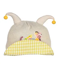 Soku Shopee Kids Baby Soft Unisex Rattle Sound Picnic Cap for Boys and Girls Best for Photo Prop (2-4 Years) Beige-thumb1