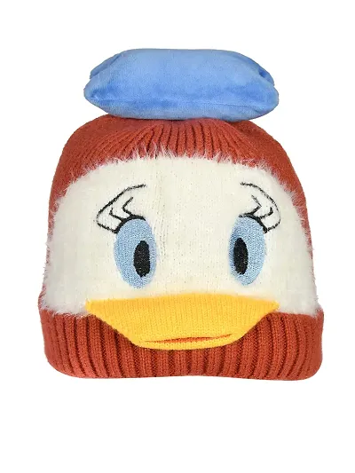 Soku Shopee Kids Baby Soft Unisex Donald Duck Warm Woolen Cap for Boys and Girls (6-24 Months)