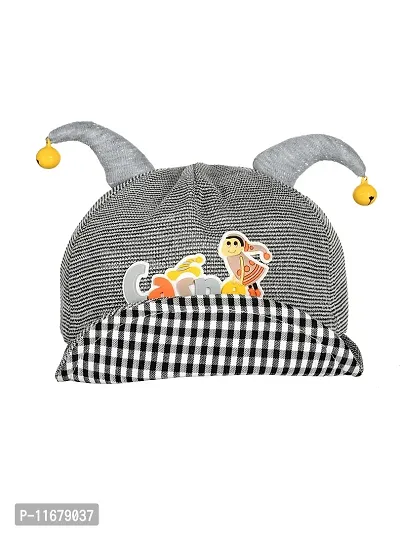 Soku Shopee Kids Baby Soft Unisex Rattle Sound Picnic Cap for Boys and Girls Best for Photo Prop (2-4 Years) Grey-thumb2