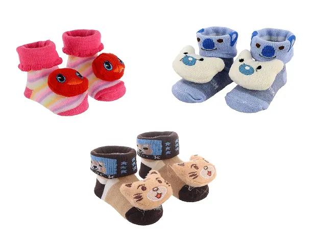 Soku Shopee Newborn Infant Cartoon Prewalkers Anti Slip Booties Cum Socks (0 to Months)