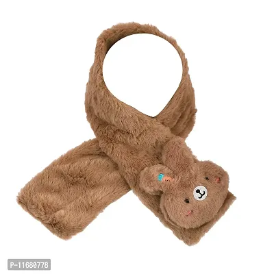 Soku Shopee kids unisex rabbit muffler scarf neck warmer wraparound for baby boy and baby girl soft fur fleece (2-10 years)-thumb0