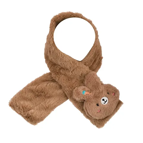 Soku Shopee kids unisex rabbit muffler scarf neck warmer wraparound for baby boy and baby girl soft fur fleece (2-10 years)