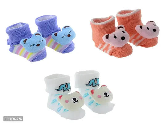 Cute Cartoon Face 3D Fancy Kids Booties Socks Slippers (0-6 Months) for Baby boy and Girl/Children-thumb3