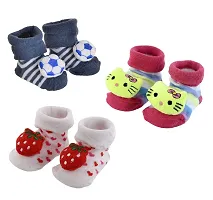 Cute Cartoon Face 3D Fancy Kids Booties Socks Slippers (0-6 Months) for Baby boy and Girl/Children-thumb2