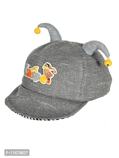 Soku Shopee Kids Baby Soft Unisex Rattle Sound Picnic Cap for Boys and Girls Best for Photo Prop (2-4 Years) Grey-thumb0