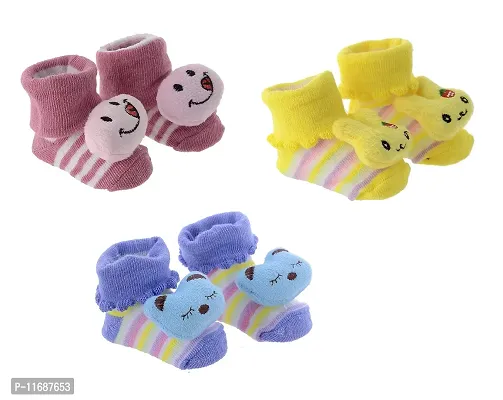 Cute Cartoon Face 3D Fancy Kids Booties Socks Slippers (0-6 Months) for Baby boy and Girl/Children-thumb2