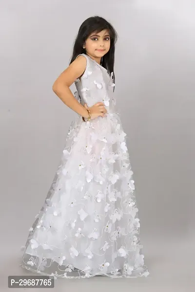 Stylish White Net Ethnic Gowns Dress For Girls-thumb5