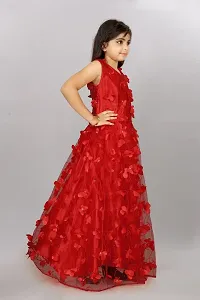 Stylish Red Net Ethnic Gowns Dress For Girls-thumb3