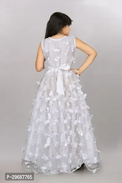 Stylish White Net Ethnic Gowns Dress For Girls-thumb3