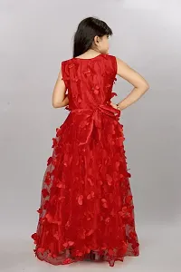 Stylish Red Net Ethnic Gowns Dress For Girls-thumb2