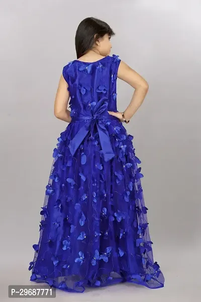 Stylish Blue Net Ethnic Gowns Dress For Girls-thumb3