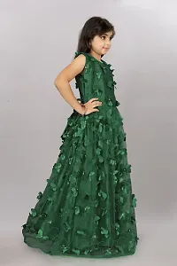 Stylish Green Net Ethnic Gowns Dress For Girls-thumb3