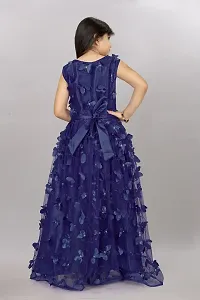 Stylish Navy Blue Net Ethnic Gowns Dress For Girls-thumb3