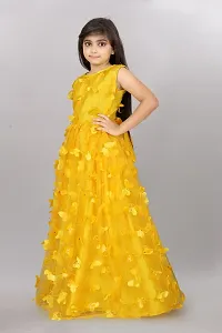 Stylish Yellow Net Ethnic Gowns Dress For Girls-thumb3