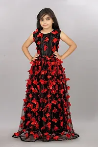 Stylish Black Net Ethnic Gowns Dress For Girls-thumb1