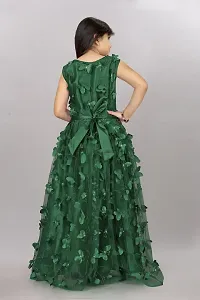 Stylish Green Net Ethnic Gowns Dress For Girls-thumb2