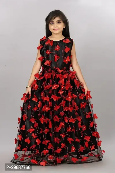 Stylish Black Net Ethnic Gowns Dress For Girls-thumb0