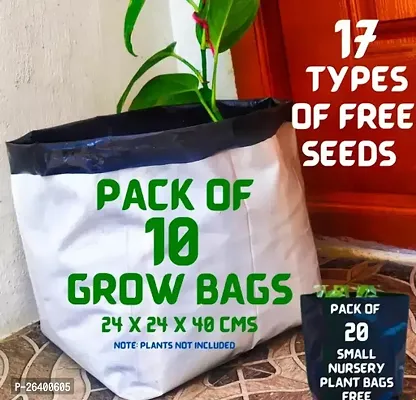 Gardening Grow Bags White Color And 17 Types Of Vegetables Seeds Free And 20 Small Nursery Plant Bags Free-thumb0