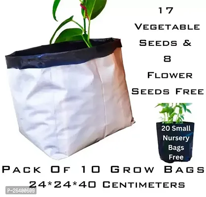 White Grow Bag For Home Gardening Pack Of 10-thumb0