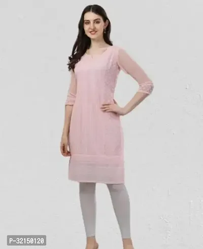 Stylish Pink Georgette Kurta For Women-thumb0