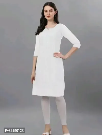 Stylish White Georgette Kurta For Women-thumb0