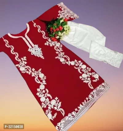 Stylish Red Georgette Kurta Bottom Set For Women