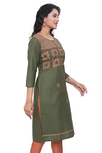 Stylish Ruby Cotton Printed Embroidery Straight Kurti-thumb2