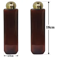 Zenvista Empty Cosmetic Containers for Shampoo Bottle, Hair Oil Bottle, Sanitizer Bottle with Gold Metalized Dome Cap Amber Bottle/ Dispenser, Lotion Pump Bottle-200ml (Pack of 3)-thumb1