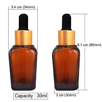 MARKSCLEAR 30 Ml Square Shape Amber Glass Golden Plating Dropper Bottle For Essential Oils, Fragrances, Perfumes,Serum Bottles,DIY Skin Care- Pack of 5-thumb1