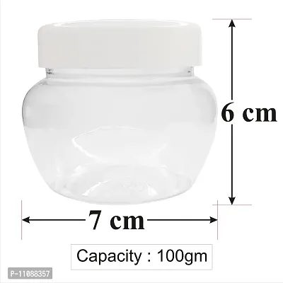 Zenvista 100 Gm Cosmetics Empty Transparent Jar for Lip Balm, Cream, Gel/ Travel Friendly/ Refillable Containers- (Pack of 100)-thumb2