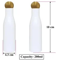 Zenvista Empty Cosmetic Containers for Shampoo Bottle, Hair Oil Bottle, Sanitizer Bottle with Gold Metalized Dome Cap White Bottle/ Dispenser, Lotion Pump Bottle-200ml (Pack of 5)-thumb1