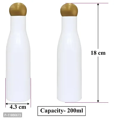 Zenvista Empty Cosmetic Containers for Shampoo Bottle, Hair Oil Bottle, Sanitizer Bottle with Gold Metalized Dome Cap White Bottle/ Dispenser, Lotion Pump Bottle-200ml (Pack of 5)-thumb2