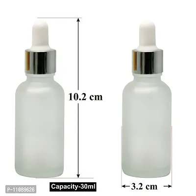 Marks Clear Zenvista Multipurpose Empty Glass Bottle with Silver Plating Dropper For Essential Oils, Fragrances, Perfumes,Serum Bottles (30 ml) - Pack of 3-thumb2