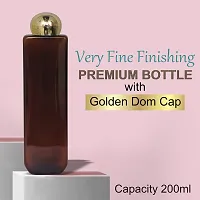 Zenvista Empty Cosmetic Containers for Shampoo Bottle, Hair Oil Bottle, Sanitizer Bottle with Gold Metalized Dome Cap Amber Bottle/ Dispenser, Lotion Pump Bottle-200ml (Pack of 3)-thumb2