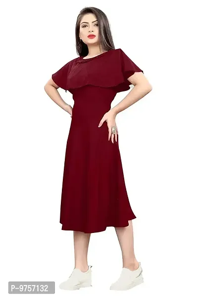 SV Enterprise Women's Poly Crepe Dress SV_Balaji_252_2XL_Maroon-thumb3