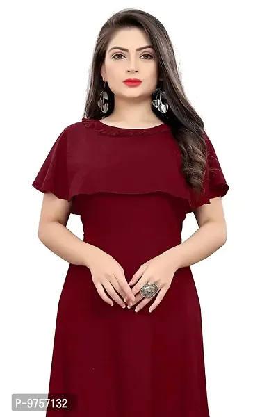 SV Enterprise Women's Poly Crepe Dress SV_Balaji_252_2XL_Maroon-thumb4