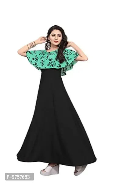 SV ENTERPRISE Women's and Girl Gown Long Dress Gown Kurta, Latest Georgette Long Ethnic Gown-thumb0