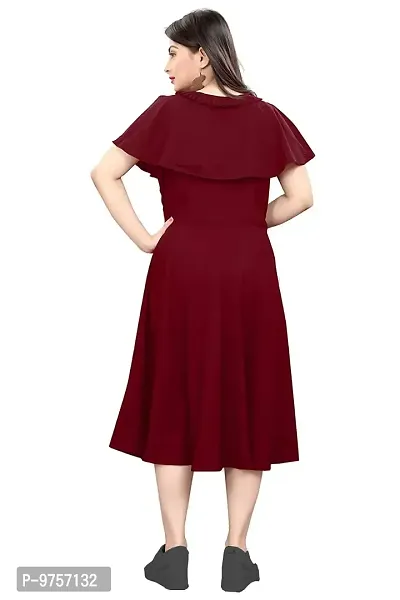 SV Enterprise Women's Poly Crepe Dress SV_Balaji_252_2XL_Maroon-thumb2