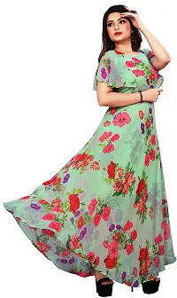 SV ENTERPRISE Women's and Girl Gown Anarkali Long Dress Gown Kurta, Latest Georgette Long Ethnic Anarkali Gown-thumb2