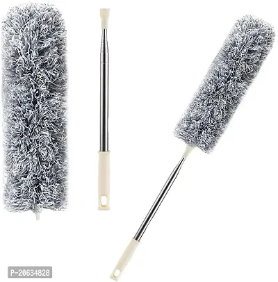 SAMEZONE Fan Cleaning Duster Microfiber Duster with Extension Pole(Stainless Extra Long 100 inches, with Bendable Head, Extendable Duster for Cleaning High Ceiling Fan, Interior Roof