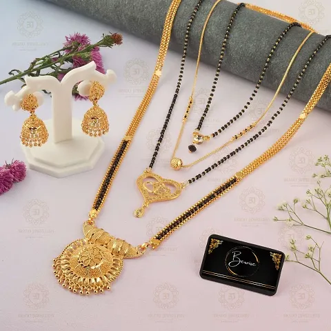 Combo of 4 Brass Zirconia Mangalsutra Sets