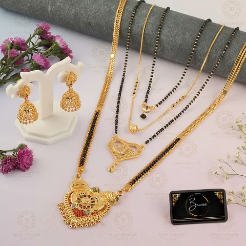 Combo of 4 Brass Zirconia Mangalsutra Sets