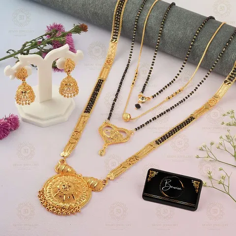 Combo of 4 Brass Zirconia Mangalsutra Sets